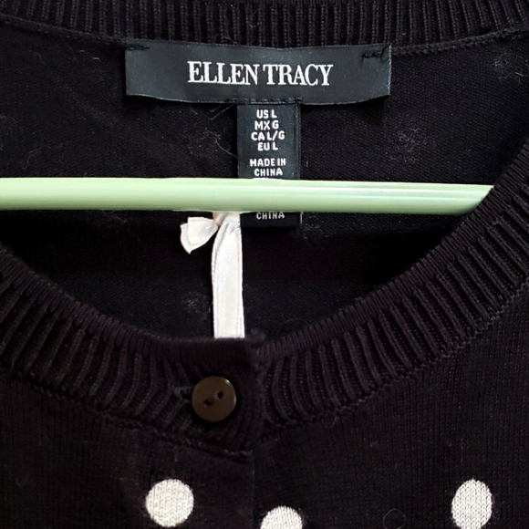 Ellen Tracy Polkadot Cardigan - Picture 3 of 4